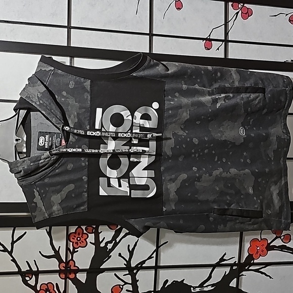 Ecko Sleeveless‎ Camo Hoodie Shirt Medium - Picture 1 of 6